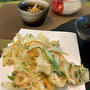 夕食は新鮮人参の葉と竹輪のかき揚げ・・頂き物が沢山!!旬の新鮮野菜達