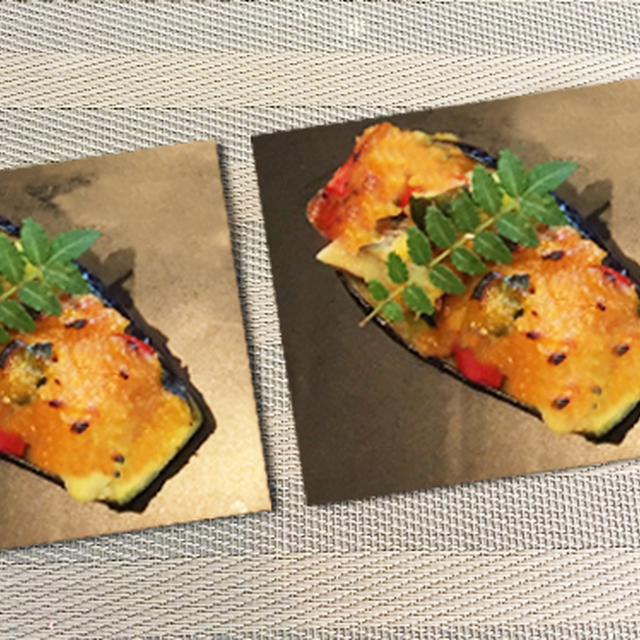彩り夏野菜詰めの茄子田楽～辻口シェフの大麦バームです　♪♪