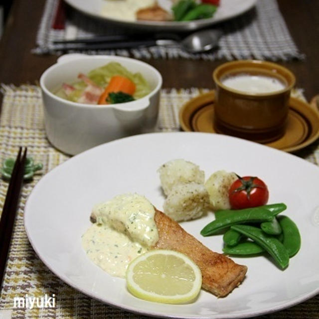 鮭のムニエル と ポトフ と ごぼうのスープ。雑誌掲載のお知らせ♪