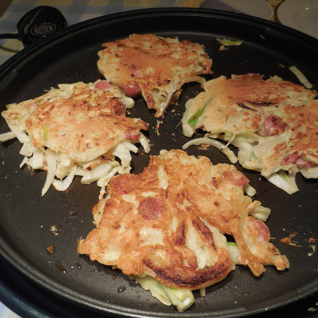 大根お焼きと塩焼きスパゲッティ