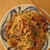 生姜焼きの感じでパスタ。