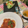 オレガノの効いたシンプルトマトソースのニョッキで夕食～♪♪