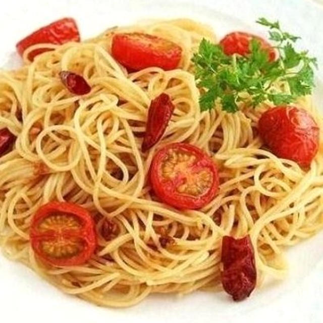 イタリアン味噌と焼トマトのペペロンチーノ