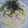 明太カルボナーラうどん
