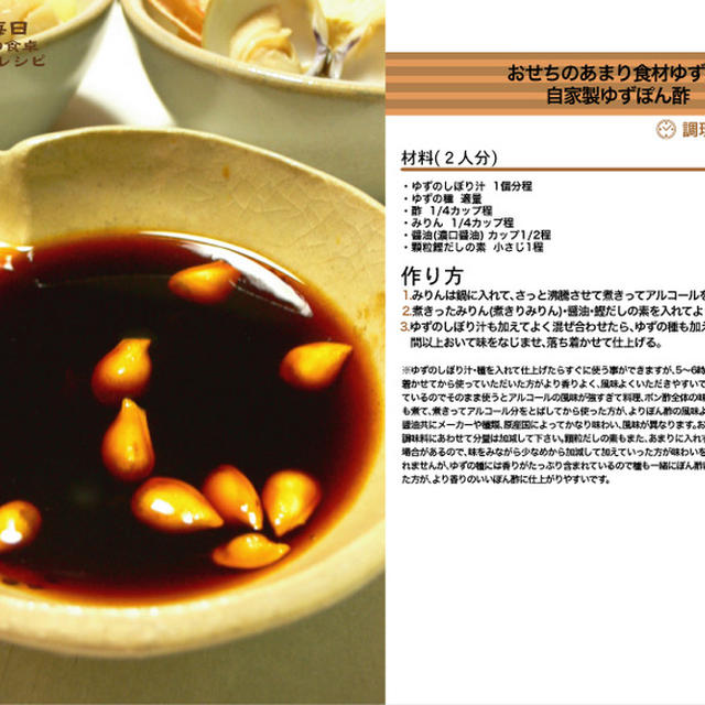 おせちのあまり食材ゆずde自家製ゆずぽん酢　手作り調味料料理　-Recipe No.1298-