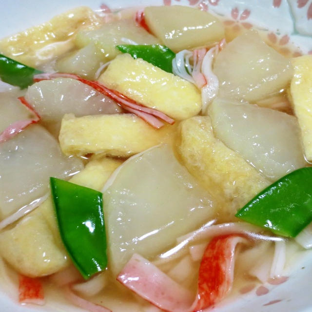 揚げ大根とかにかまの煮物【下ゆでなしの超速煮物】