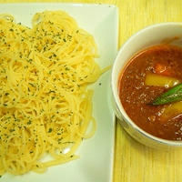 【うちレシピ】焼き野菜inミートソース★つけスパゲティ/つけスパゲティ☆レシピコンテスト参加中♪