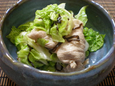白菜と豚の超簡単サラダ～塩昆布風味～