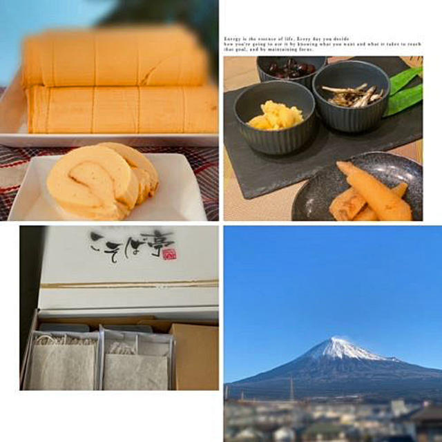今年の伊達巻はフープロ・白身すり身で作る本格伊達巻・・今朝の富士山
