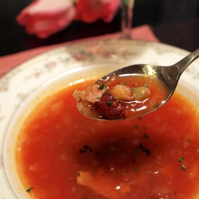 ポークソテーりんごソース＆簡単トマトスープ