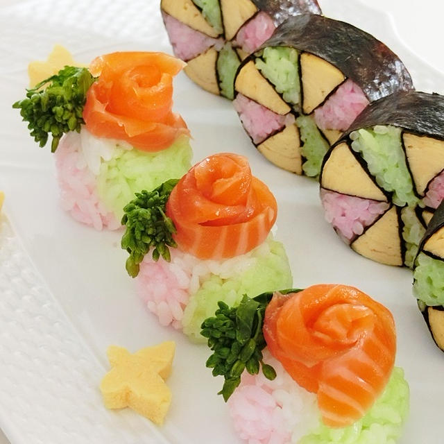レシピ＊簡単かわいい ♪ 花手まり寿司、おひな祭りやお花見におすすめ！