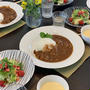 レッスン用ランチのフレッシュサラダは苺酢ドレッシングが美味しかった!!モッコウバラ満開です　♪♪