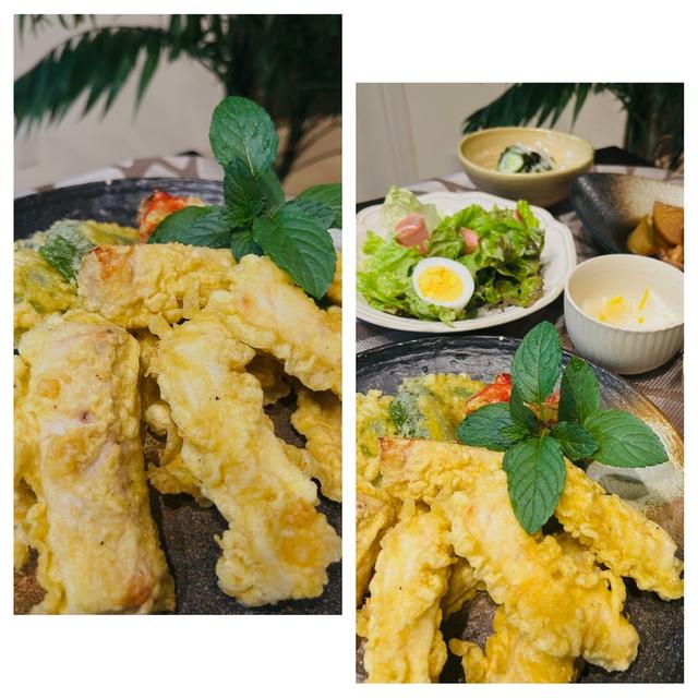 節約レシピの夕食は「びんちょうマグロでカレー風味のフリッター」