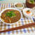 カレーうどん・明太おろしのせ温泉卵・茄子の煮浸し・キャベツたっぷりお味噌汁などの晩ご飯♪