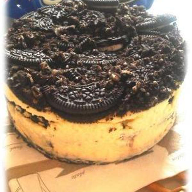 たっぷりオレオのベイクドチーズケーキ By Muguetさん レシピブログ 料理ブログのレシピ満載