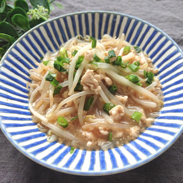 鶏むねミンチともやしのヘルシー担々麺風（節約）