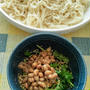 私の担当の庭に穴掘って木を植えた ～ 冷やし中華風のたれで素麺