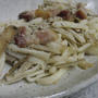 ごぼうとベーコンのうどんパスタ