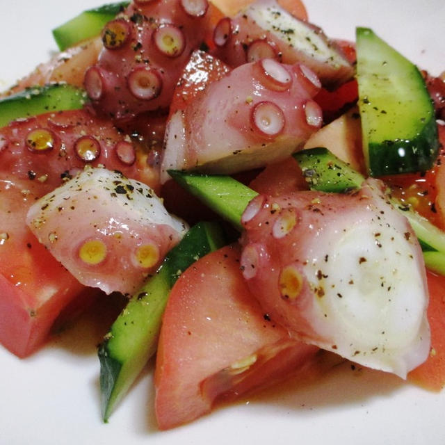 タコとトマトのオイルポン酢サラダ 黒胡椒風味 By Syu さん レシピブログ 料理ブログのレシピ満載