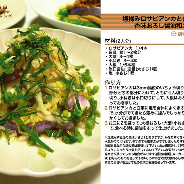 塩揉みロサビアンカと白菜の香味おろし醤油和え -Recipe No.983-