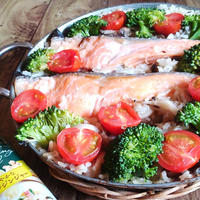 フライパンパエリア②『銀鮭のパエリア』【シーズニングオイルで香り楽しいおうちごはん】