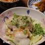 たらと白菜の長いも蒸し。晩ごはん。
