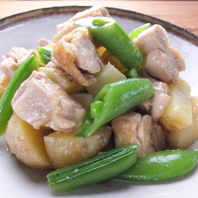 新じゃがと鶏肉の味噌和え