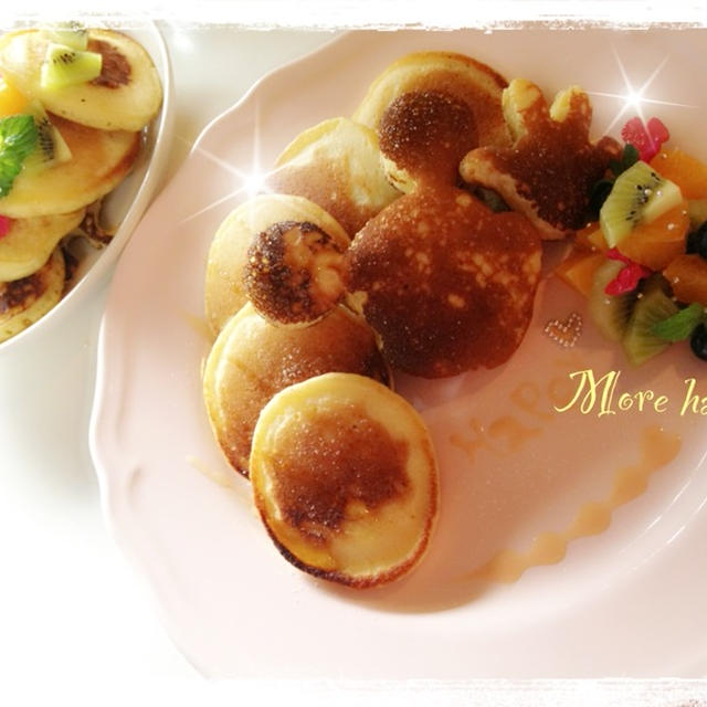ミッキーのホットケーキ By More Happyさん レシピブログ 料理ブログのレシピ満載