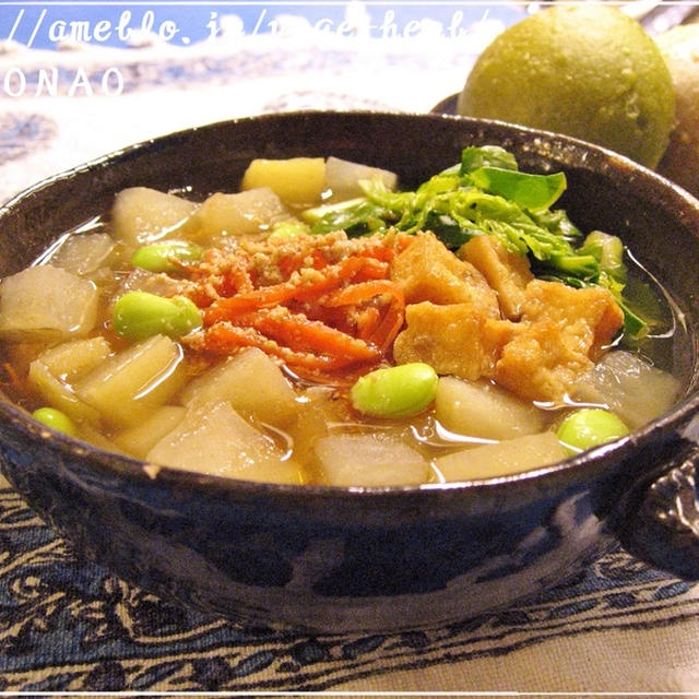 寒天でとろーり根菜ポタージュ☆塩麹スープ