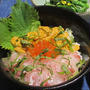 雲丹と鯛の昆布締め丼＆白菜の切り漬け