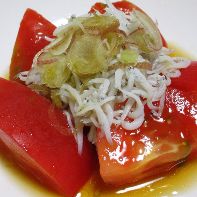 しらす干しとトマトのサラダ みょうがの風味もプラス By Syu さん レシピブログ 料理ブログのレシピ満載