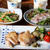 塩鶏の蒸し焼き と 真鯛でおさしみサラダ。