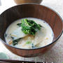 菜の花の豆乳味噌スープ