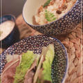 焼きコロッケ、いたりあん風。。あさり炊き込みご飯とレモンソルト豚のレタス巻き by meruさん