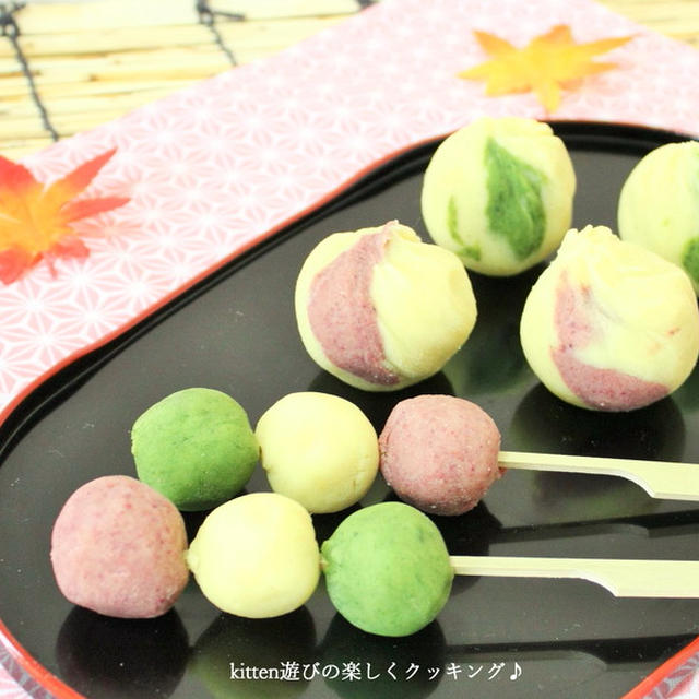 秋の和スイーツはこれに決まり!!レンチンdeさつま芋の茶巾と串ダンゴ