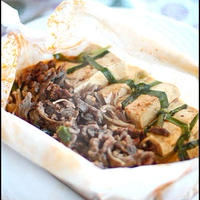 包み蒸しが美味しい！韓国風☆ ピリ辛肉豆腐