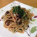 マ・マーミニ早ゆでスパゲティで牡蠣と水菜のペペロンチーノ
