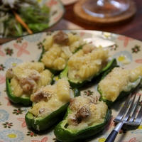 ピーマンのチキンマカロニグラタン（おおいたクッキングアンバサダー）。
