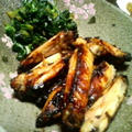 小松菜とタアサイの花束／鶏肉の塩麹漬け焼き