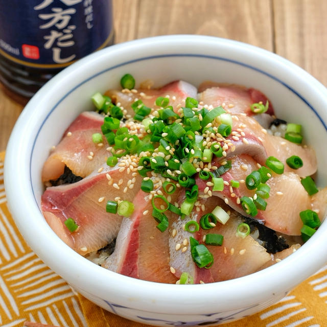 ミツカンさま八方だしで＊ブリの漬け丼＊