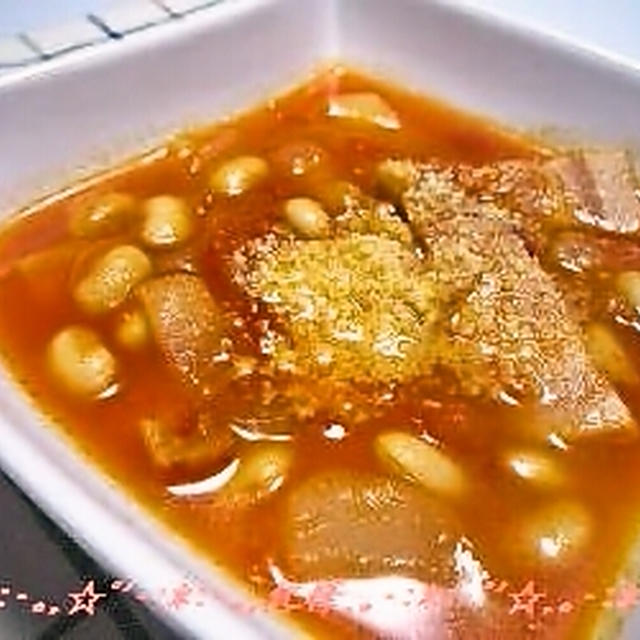 厚切りベーコンのトマトスープ
