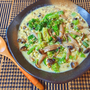 ポカポカ天国。野菜ふんだん豆乳海苔チーズソイリゾット（糖質8.2g）