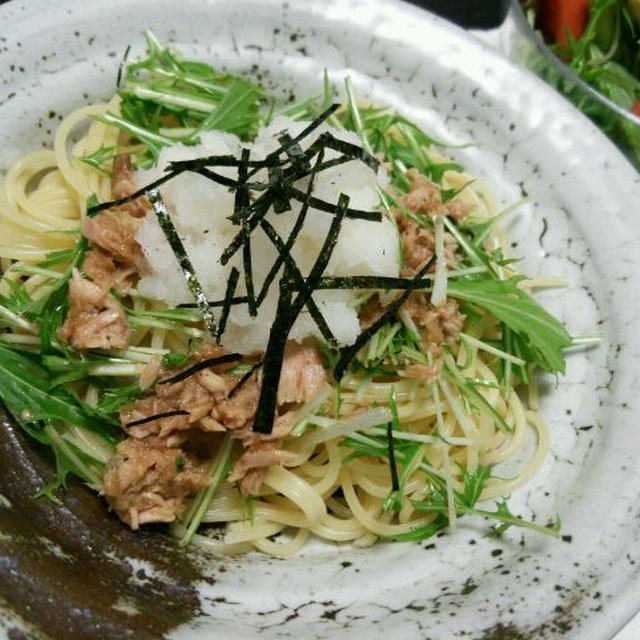 マ・マー早ゆでパスタで、超特急和風パスタ。