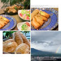 ストック食材で春巻きの夕食・・パン焼きはお裾分け用クッペなど～虹と富士山