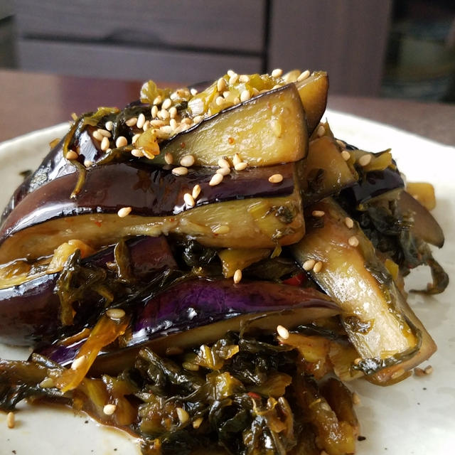 簡単 なすと高菜の漬物の炒め物 By Mikaさん レシピブログ 料理ブログのレシピ満載