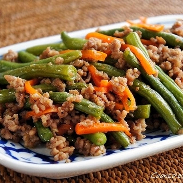 つくれぽ３品　ハマる美味しさ！ひき肉とインゲンのエスニック蒸し