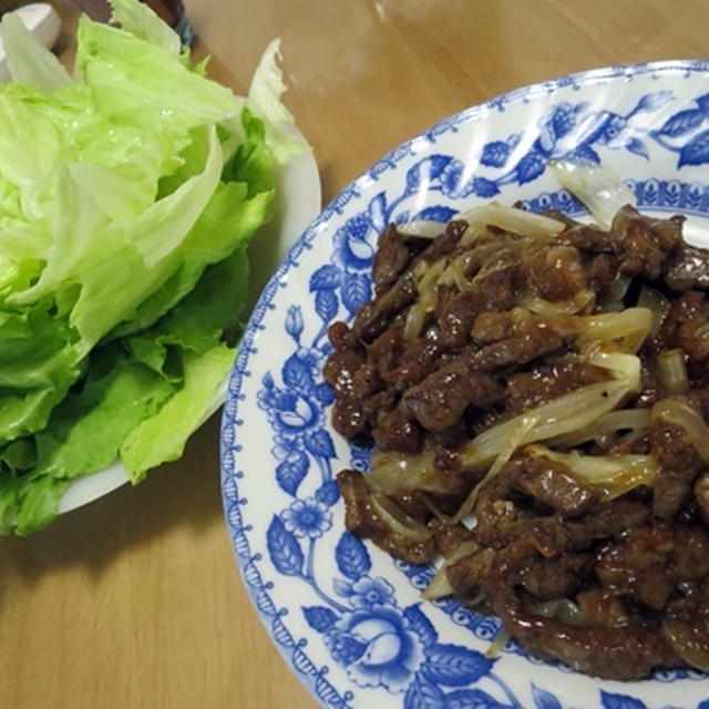牛肉の豆鼓風味焼き　レタス包み