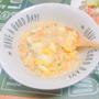 鯖缶とすりおろし人参のとろ玉豆乳粥