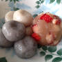 豆腐白玉団子と苺と白餡でいちご大福