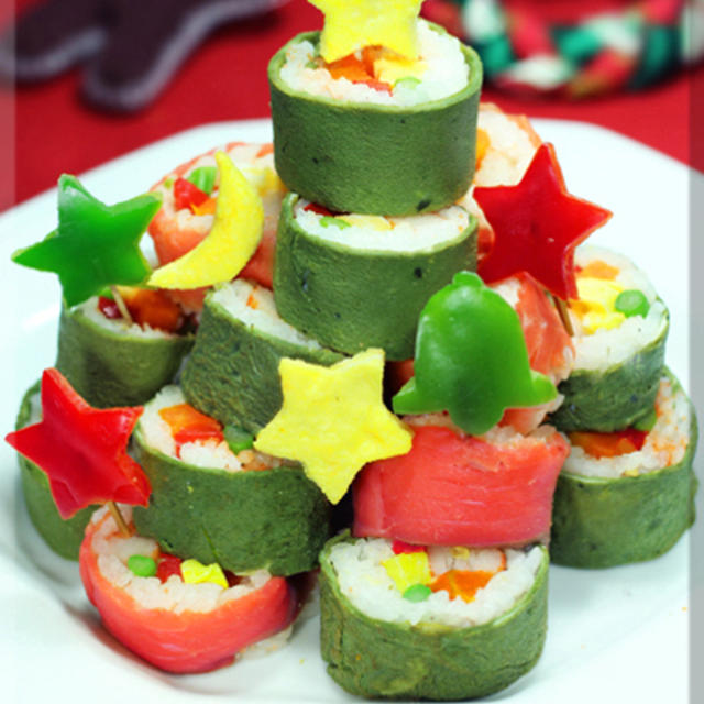 チーズ薫る ロール寿しのクリスマスツリー